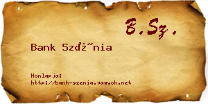 Bank Szénia névjegykártya